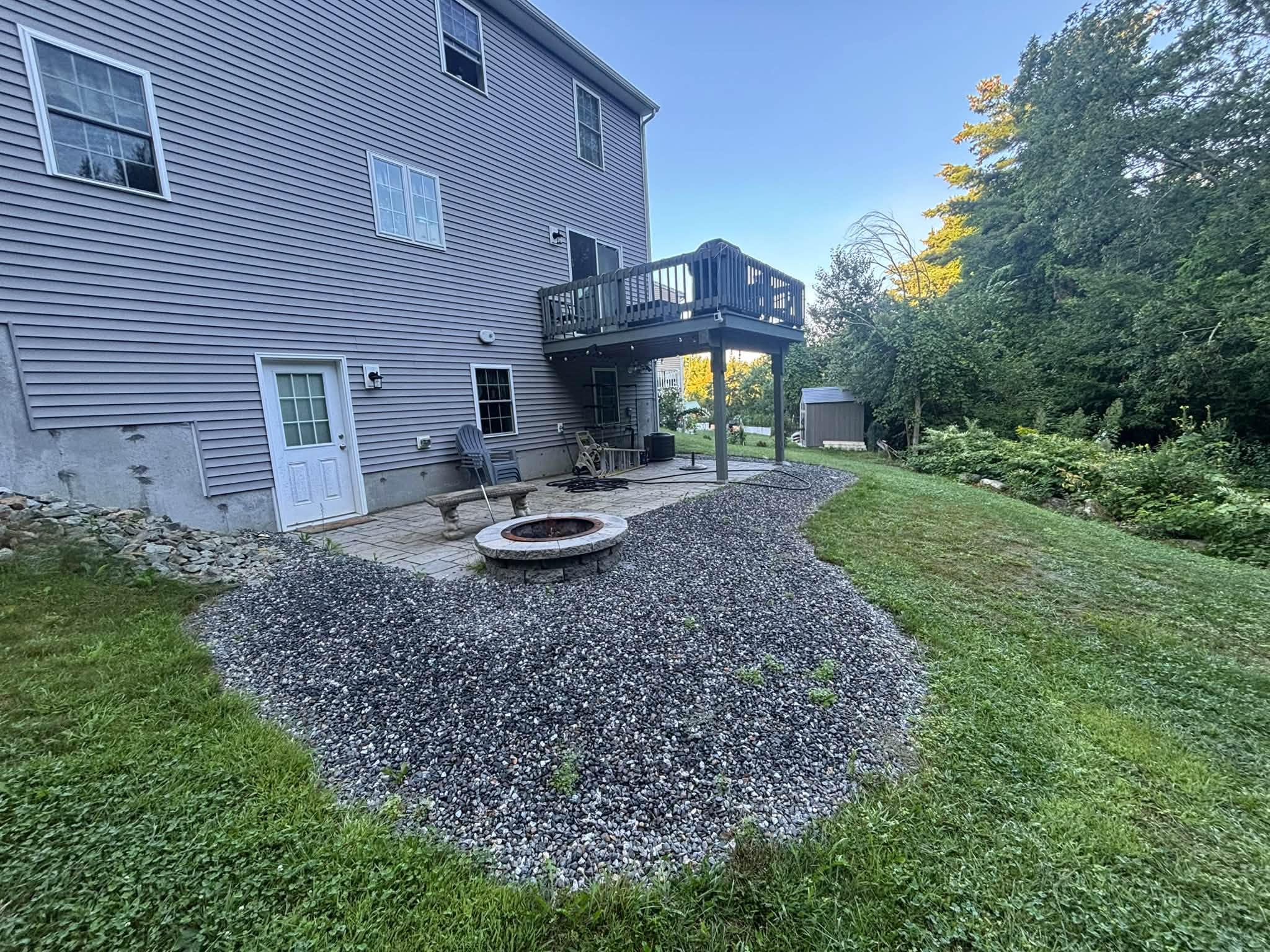 Before — property before cobblestone border project, Spencer, MA
